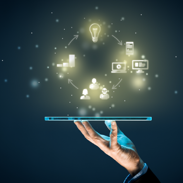 The idea of creating the content in 4 steps coming up from the tablet