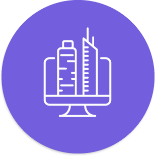 an icon showing modern and enterprise world