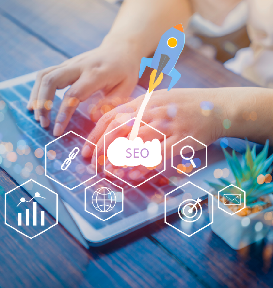 there is a rocket coming out of the seo